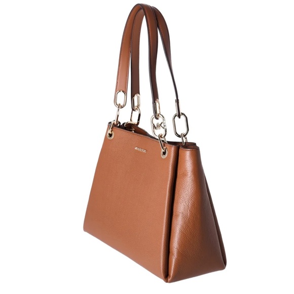 Michael Kors Trisha Large Triple Gusset Compartment Shoulder Bag Luggage Leather - Picture 5 of 8